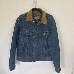 Vintage 70s Lee Storm Rider Jacket Denim Corduroy Blanket Lining Union S/M~ USA